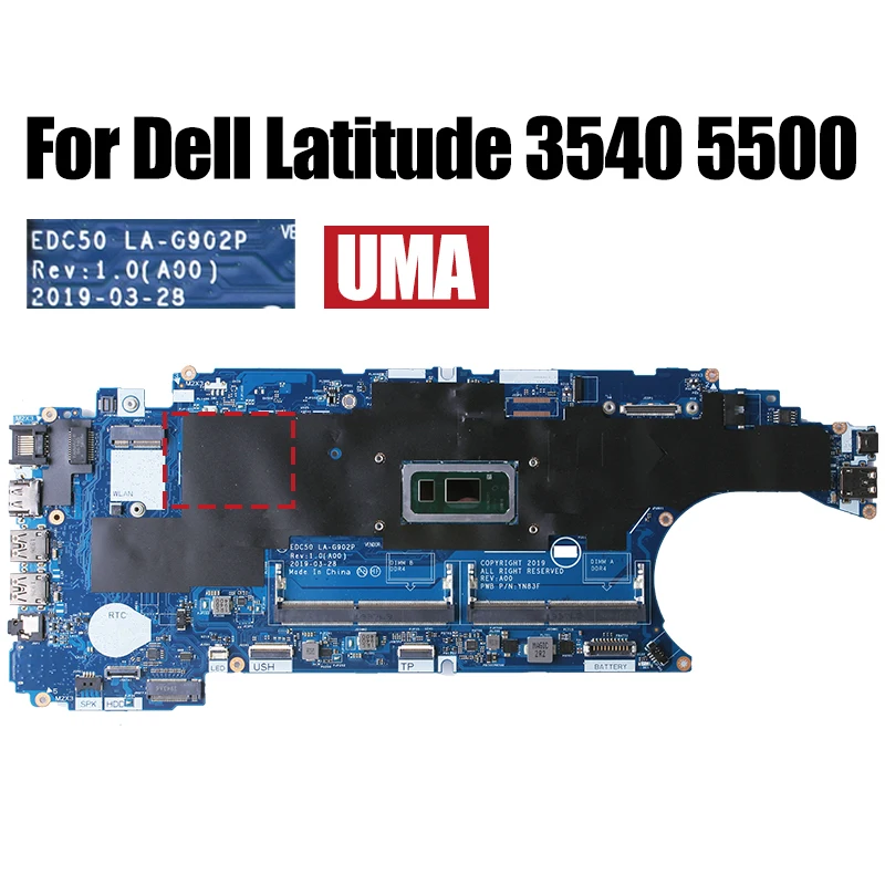 Imagem -03 - Placa-mãe Portátil Dell Latitude 3540 5500 I78665u I79565u Gpu 2g 08k4fk 0vm2y4 Notebook Mainboard Edc50 La-g902p