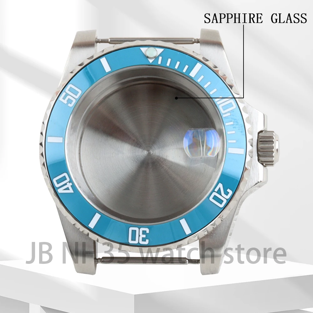 

40mm NH35 Watch Case Ice Blue Ceramic Bezel for NH34 NH35 NH36 NH38 Movement SUB GMT Yacht-Master Jubilee/Oyster Strap