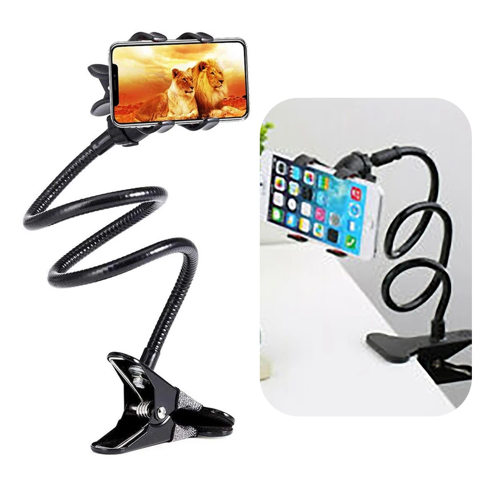 

Universal Lazy Bracket Mobile Phone Holder Gooseneck Stand Stents Flexible Bed Desk Table Clip Bracket for Smartphone Holder