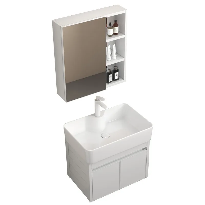 

Thickened space aluminum bathroom cabinet, small apartment wash basin, mini toilet washbasin