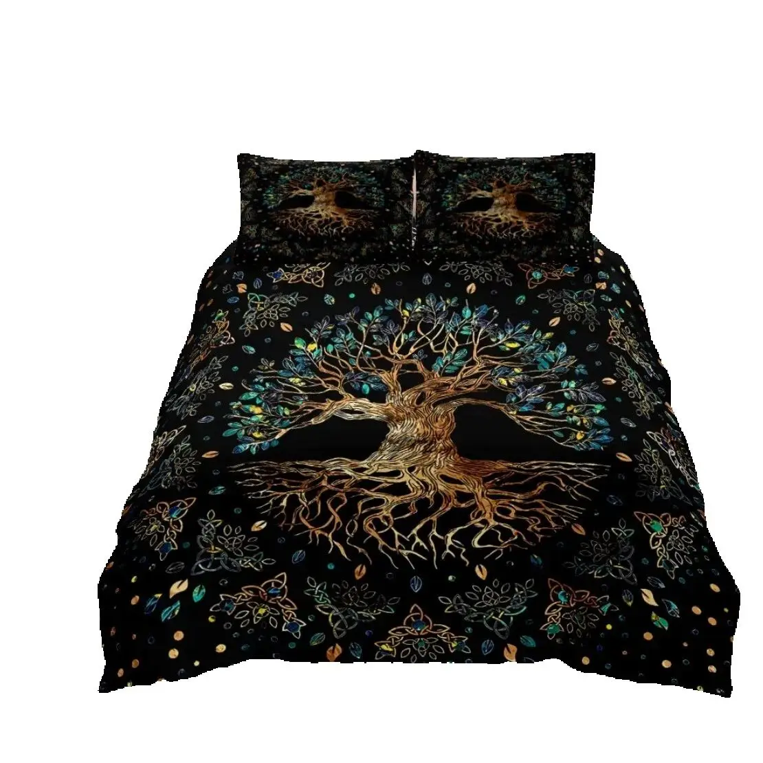 

Tree of Life Bedding Set Sun and Moon Duvet Cover Yggdrasil Quilt Cover Decor for Adult Women Galaxy Stars Mandala Tribal Bed Se