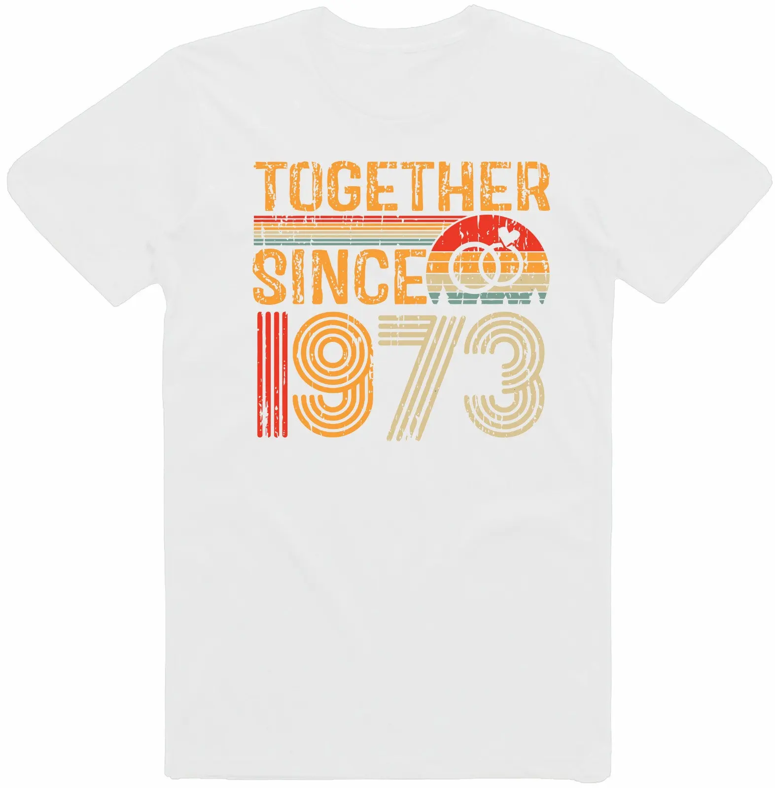 Customise Any Year Together Since 1973 Vintage Couple 50th  T-Shirt Husband Wife Boyfriend Girlfriend T Shirt Tee Top