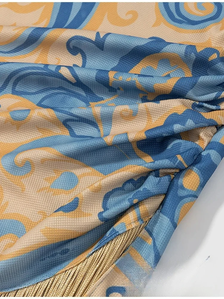 KONDALA Casual Chic Donna Stampa Abito Camis Senza Maniche Cerniera Lungo Sottile Nappa Abiti New Fashion 2025 Vestito da Festa per Feste