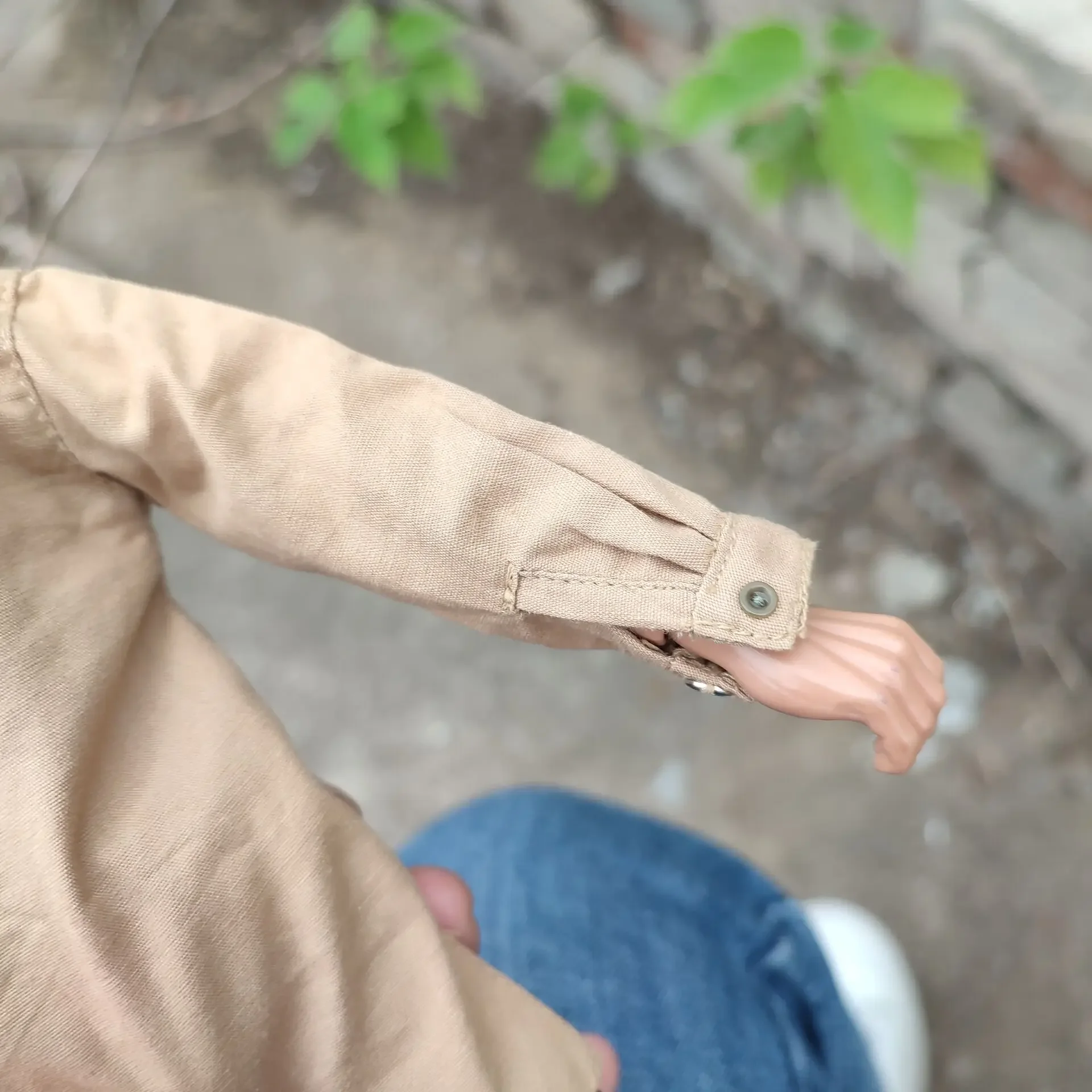 เสื้อเชิ้ตสีทรายแบบไม่มีกระเป๋า สไตล์สงครามโลกครั้งที่ 2 ภาคแอฟริกาเหนือ ขนาด 1/6 สำหรับตุ๊กตาแอคชั่นฟิกเกอร์ขนาด 12 นิ้ว