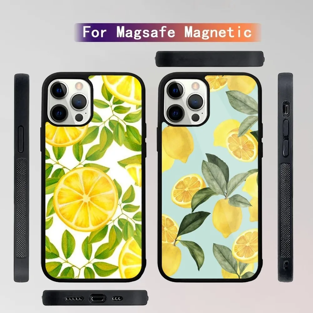 Fruit Lemon  Phone Case For iPhone 15,14,13,12,11,Plus,Pro,Max Mini Magsafe Magnetic Wireless Charging