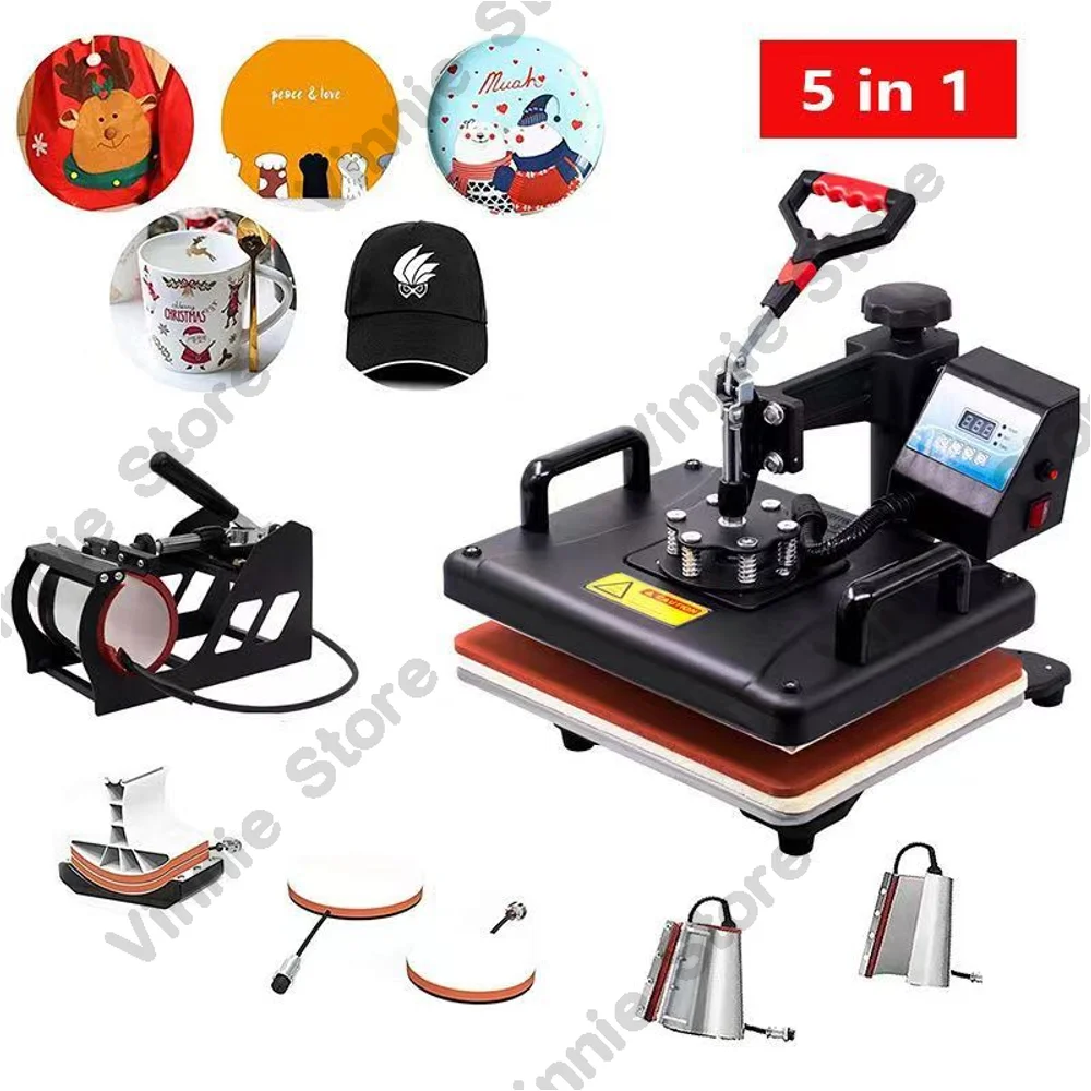 Five-in-one thermal transfer machine Five-in-one shaking head hot stamping machine