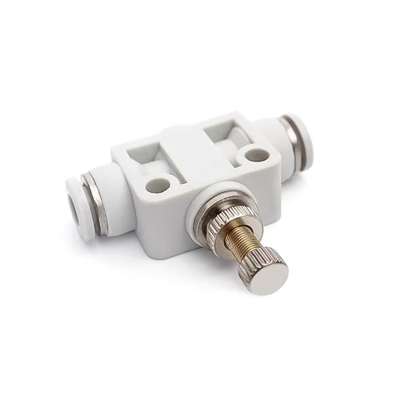 1 قطعة T-شكل SA تركيب هوائي 4 مللي متر 6 مللي متر 8 مللي متر 10 مللي متر 12 مللي متر اتصال سريع سرعة الهواء تنظيم الضغط صمام الخانق الأبيض