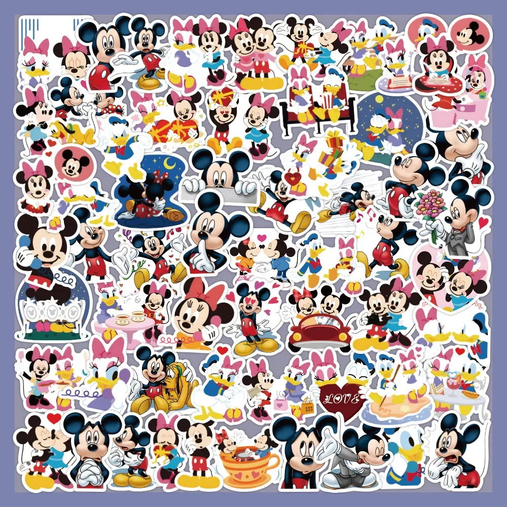 50pcs Cute Cartoon Anime Mickey Mouse Kids Waterproof Sticker