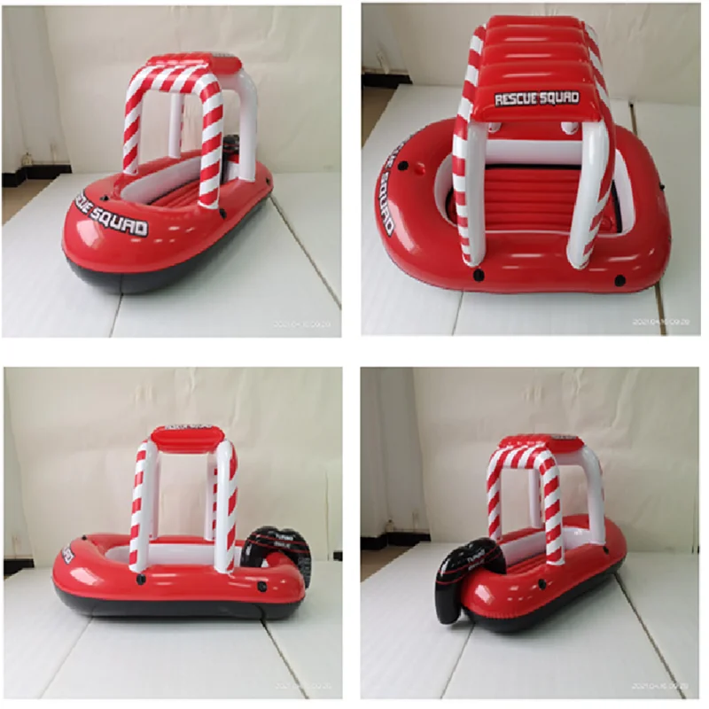 Children's inflatable cartoon game boat, children's sunshade inflatable water jet boat, children's water combat game boat