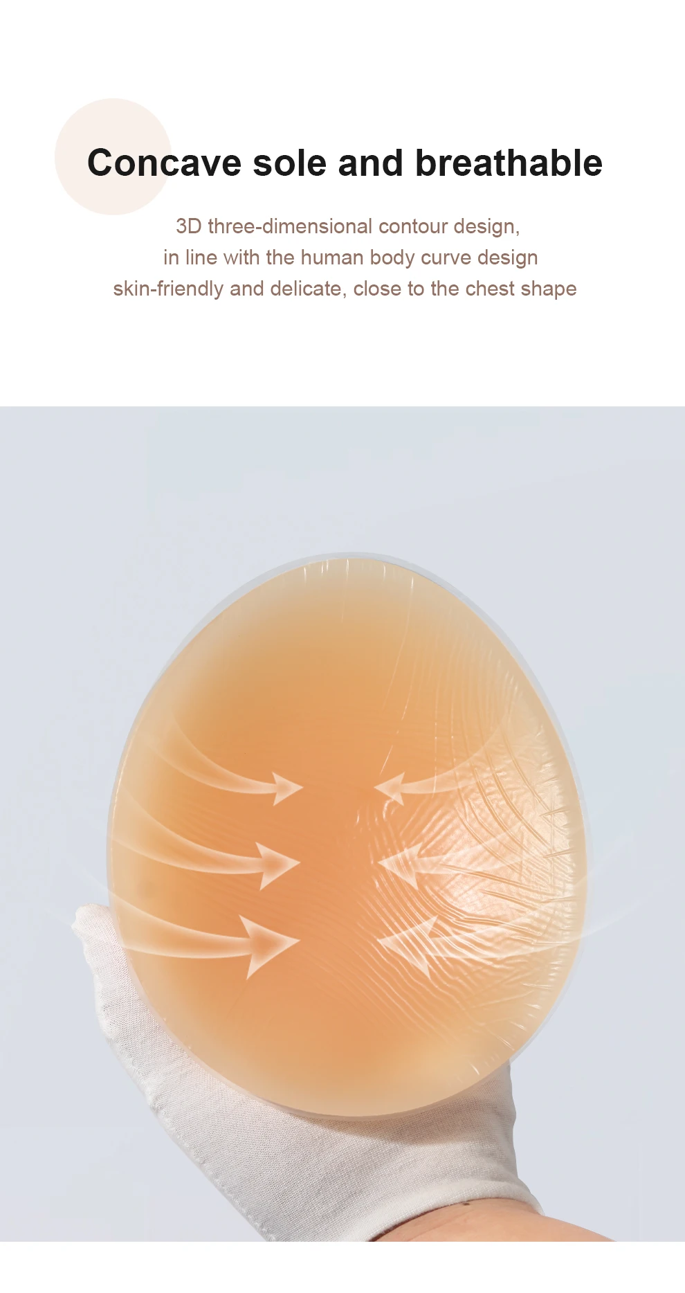 Non-nipple silicone breast form