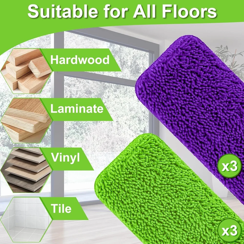 

6 шт. многоразовые подушечки для швабры из микрофибры для Swiffer Wet Jet Mop, моющиеся сменные подушечки из микрофибры для влажной и сухой уборки