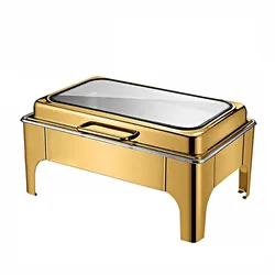 Table catering equipment gold luxury stainless steel buffet chafing dishes induction food warmer set buffet for catering