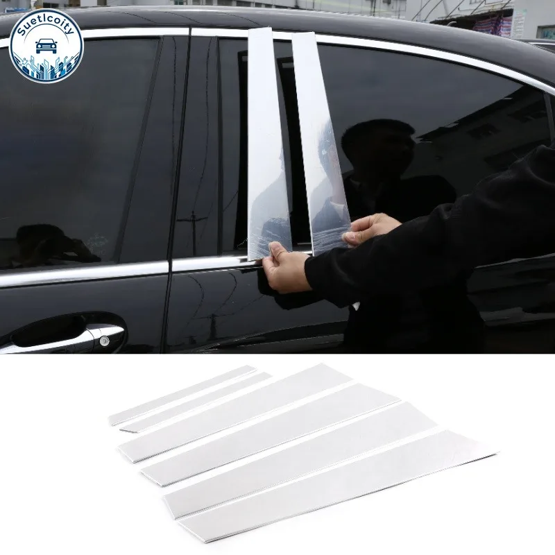 Exterior Car Accessories For Mercedes Benz S Class W221 2008-13 Aluminum Alloy Car Door Window B C Column Pillar Post Cover Trim
