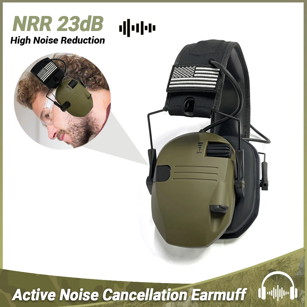 WK Electronic Headphones for Shooting Anti-noise Hearing Protection Protector Hunting Noise Reduction Earmuffs NRR23db