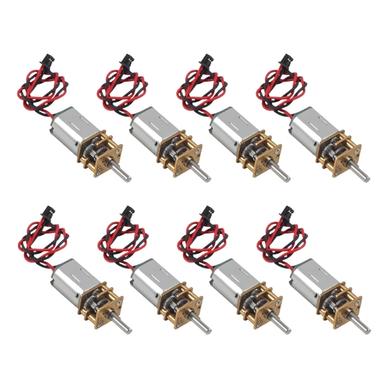 581E 8Pcs Small N20 Gear Motor 3MM Output Shaft 3V-6V Slow Speed Full Metal Gearboxes Small Motor for Robot Wheel DIY