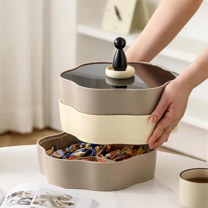 طبق فاكهة، غرفة معيشة شبكية مزدوجة الطبقات، فاخرة خفيفة وراقية، حلوى منزلية للعام الجديد، مكسرات خفيفة، صندوق تخزين #3