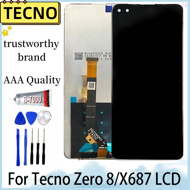 

High quality Black 6.85 inch For Infinix Zero 8 X687 / Zero 8i X687B LCD Display Touch Screen Digitizer Assembly Replacement