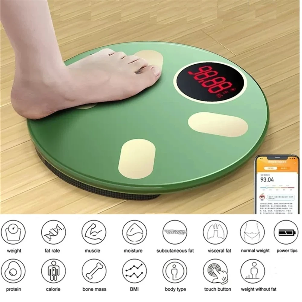 Multifunktionale, kabellose, elektronische digitale Körperfettwaage mit USB-Anschluss für Zuhause – intelligent und präzise._voghion.com