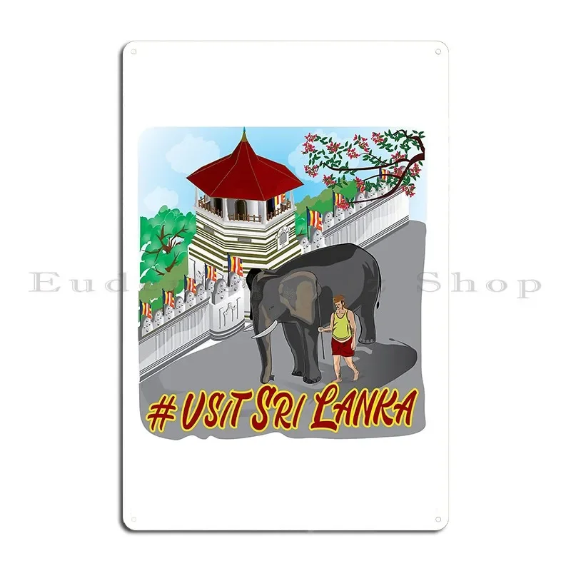 Visit Sri Lanka Metal Signs Wall Decor Bar Cave Print Vintage Vintage Tin Sign Poster