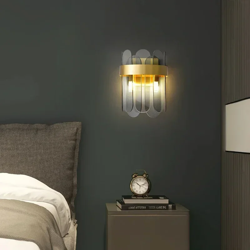 

Nordic LED Crystal Wall Lamp for Bedroom Bedside Living Room Hotel Corridor - Interior Decorative Lighting
