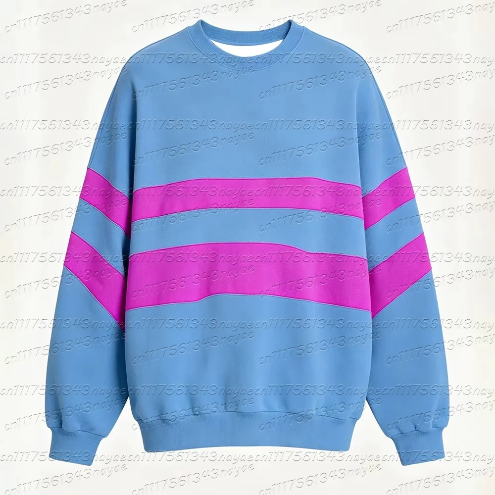 26 Deltarune Undertale Kris Cosplay Halloween Mode O-Ausschnitt Sweatshirt Herren Damen Kinder Kleidung Grün Gelb Gestreifte Pullover – Detail 8