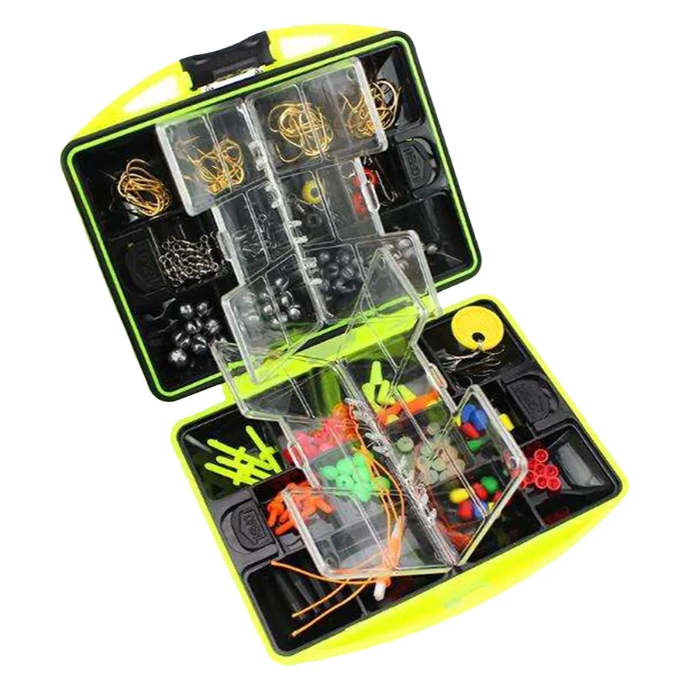 WEIHE 185-teiliges Angelzubehör-Set Box Pesca Peche Angelhaken-Kombi