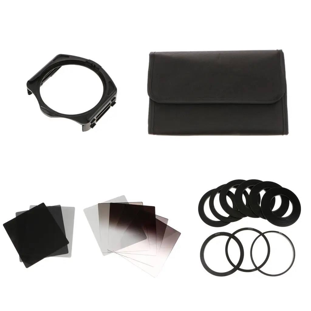 Optical Square ND2 ND4 ND8 ND16 Gradient Filter Set Light Control Lens Hood for Camera Landscape
