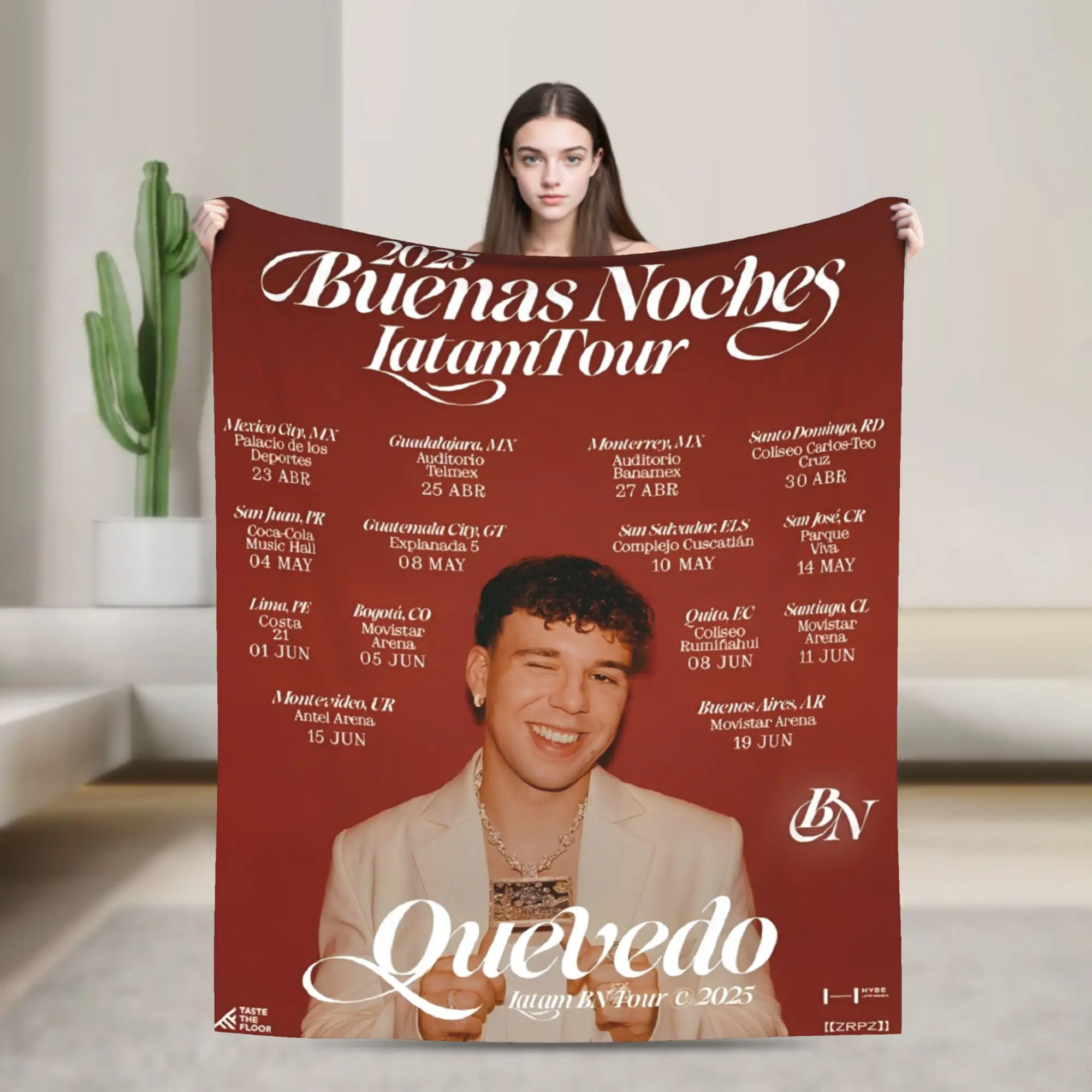 

Super Soft Quevedo Singer Cool Rapper Throw Blanket Premium Fleece Flannel Lightweight Bed Blanket Cozy Fluffy Blankets