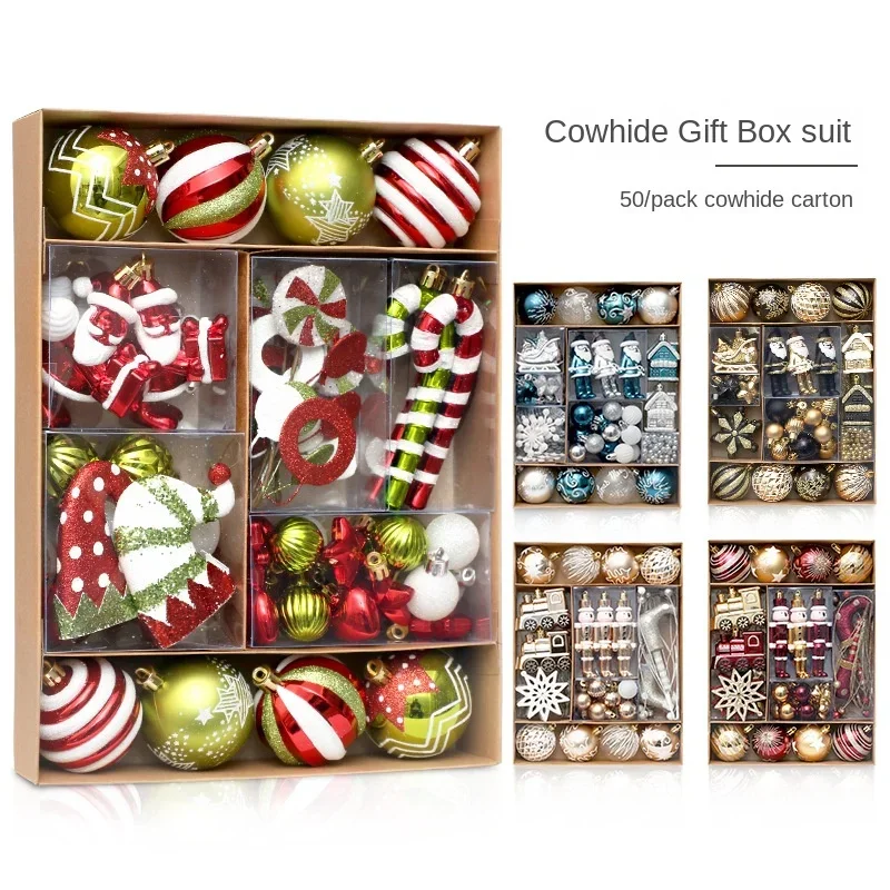 

50pcs Painted Christmas Ball Set Christmas Tree Decoration Pendant decoration maison room decor christmas tree decor