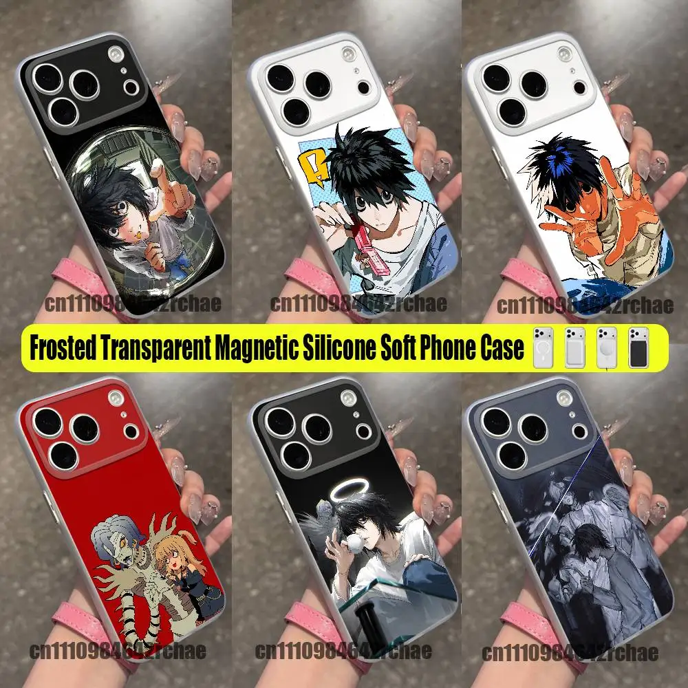 For Death Note L Lawliet Misa Phone Case For iPhone 15 12 11 14 13 16 17 E Pro Max Plus Mini Air For Magsafe Magnetic Clear