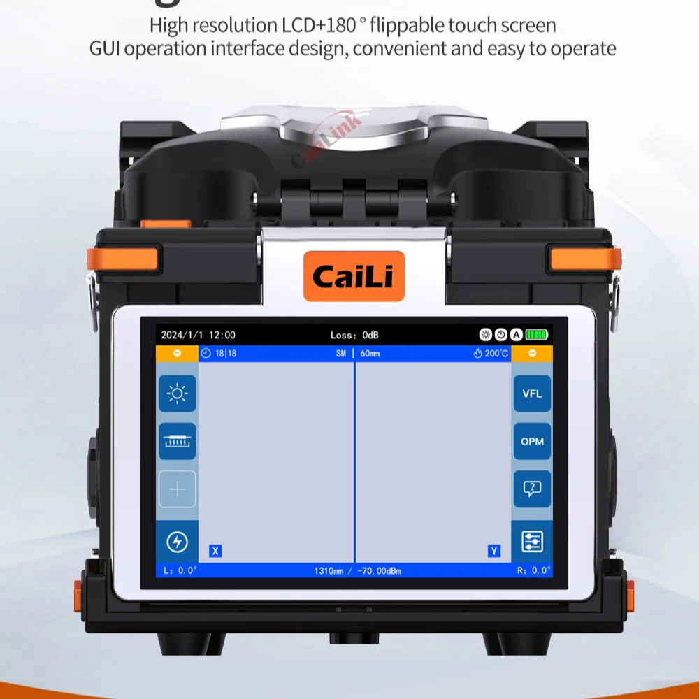 CaiLi S5 optical fiber fusion splicer with touch screen OPM and VFL Touch Screen Cleaver FC-6S Q1S