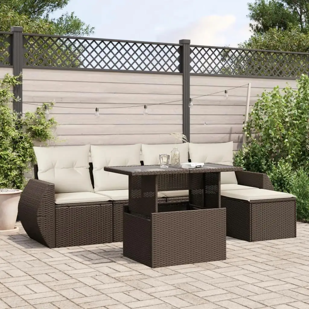 

Cozy Garden Sofa Set in Brown and Cream White Stylish Outdoor Furniture for Patio and Balcony Relaxation