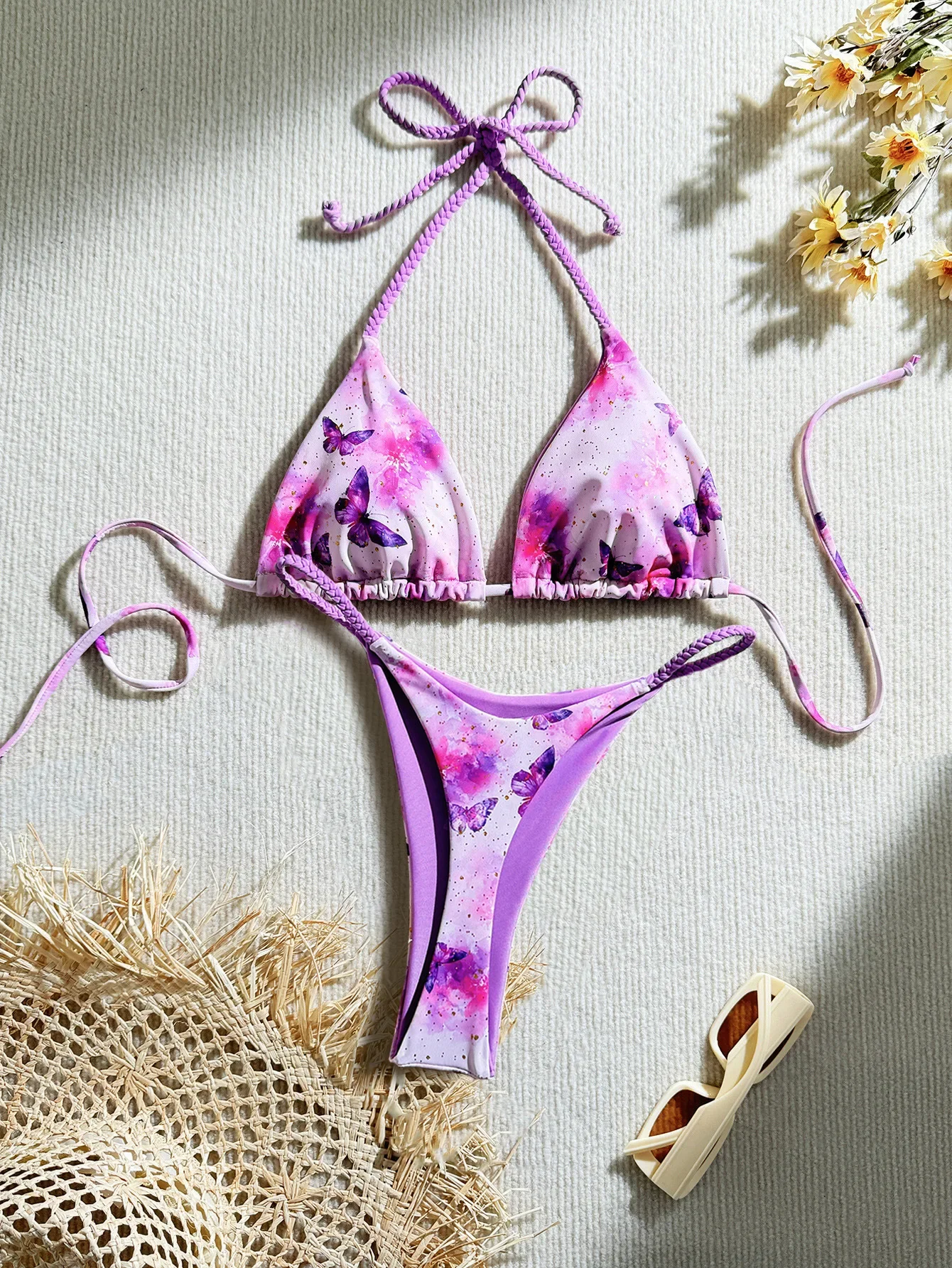 Bikini Push Up Segitiga Seksi Baju Renang Tali Dasi Wanita Pakaian Renang Thong Bikini Brasil Pakaian Mandi Perban Pakaian Pantai Biquini