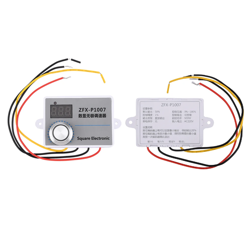 500W Adjustable 220V Fan Switch Speed Controller Durable Digital Display Motor Reducer Regulator Speed Controller Power Supply