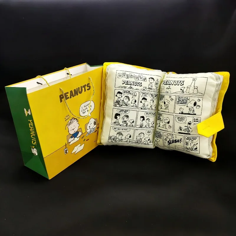 

Snoopyed Plush Book Shaped Pillow Bed Backrest Cushion Soft Pack Sofa Lumbar Pillow Nap Pillow Back Support Cushion Soft