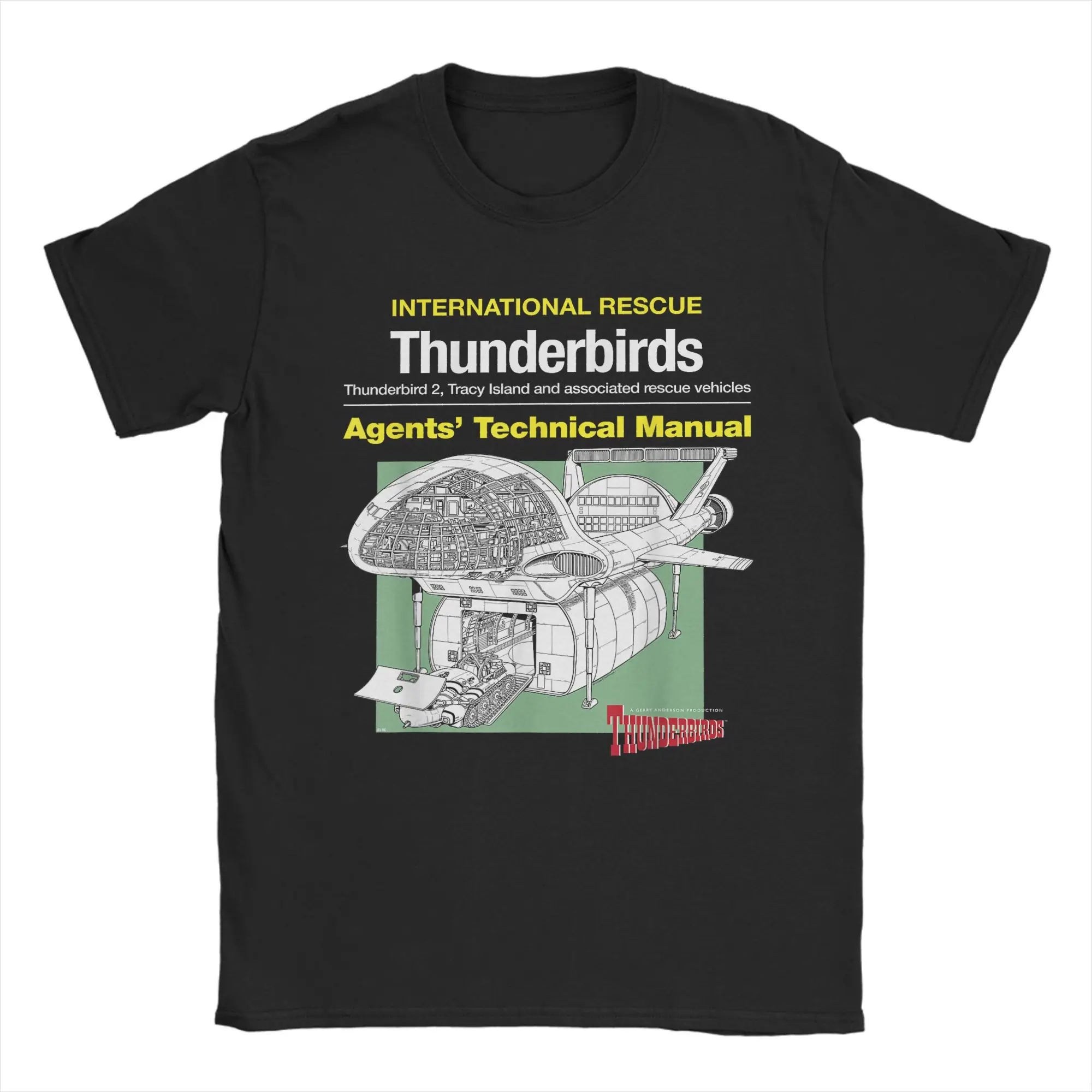 Creative Thunderbird 2 Firefly Agents' Technical Manual T-Shirt Men Crew Neck 100% Cotton T Shirt Short Sleeve Tees Printed Tops