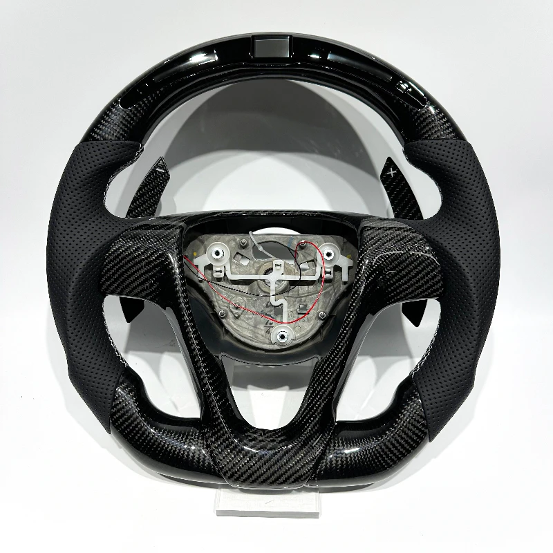 

Factory direct D-type sports full leather car steering wheel piano black decorative steering wheel