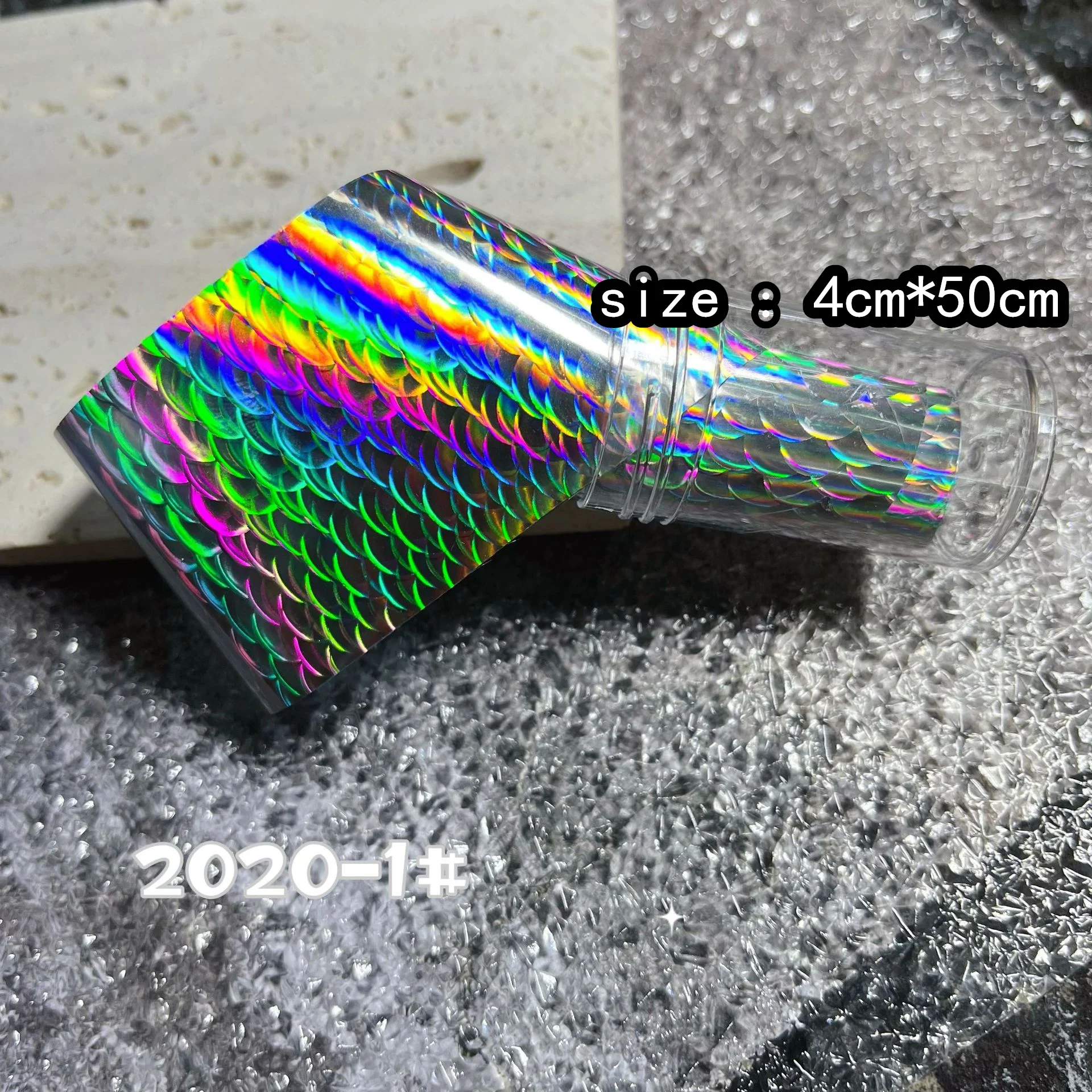 50/100 cm Fisch Skala Chamäleon Nägel Metall Nail art Folie Fisch Köder Transfer Aufkleber Wraps Aufkleber Laser Maniküre dekorationen