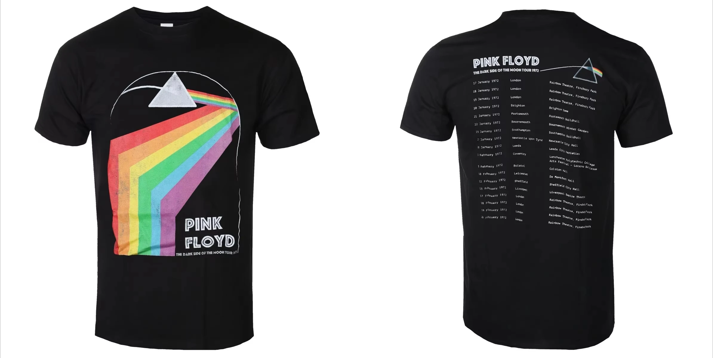 Creative Minimalist Psychedelic Retro T-shirt with Pink Floyd Iconic Split Wave Geometric Grid Rainbow Women And Men T-Shirt