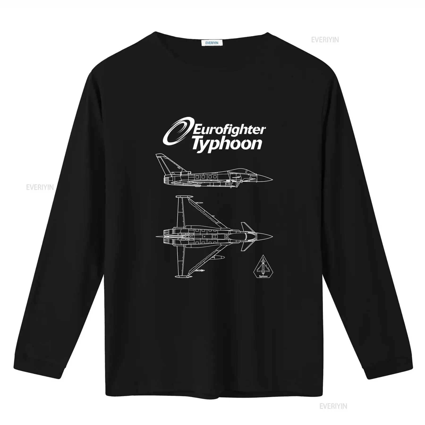 Eurofighter Typhoon Fighter Jet Clean Design T Shirt for  vintage Washed graphic Top For Everyday Wear streetwear Breathable