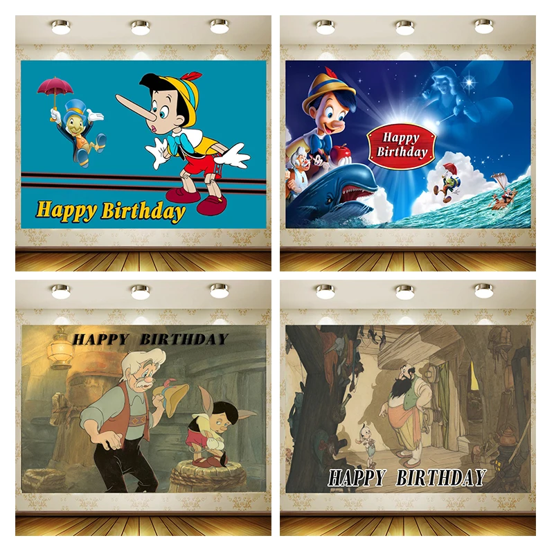 

The Adventures of Pinocchio Birthday Supplies Girl Party Banner Kid Cartoon Decoration Background Photography