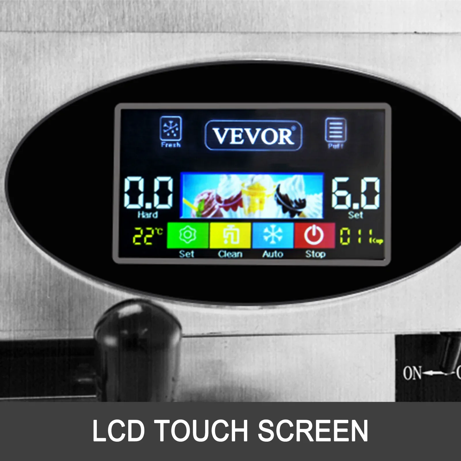 Vevor Macchina Per Gelato Soft Commerciale Da Banco 20-28L/H, 2+1 Gusti, Attrezzatura Per Congelamento Coni Dolci, Distributore Automatico