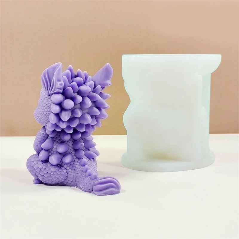 3D Cute Dragon Candle Silicone Mold DIY Handmade Aromatherapy Gypsum Soap Making Mould Epoxy Resin Mold Home Decor Crafts