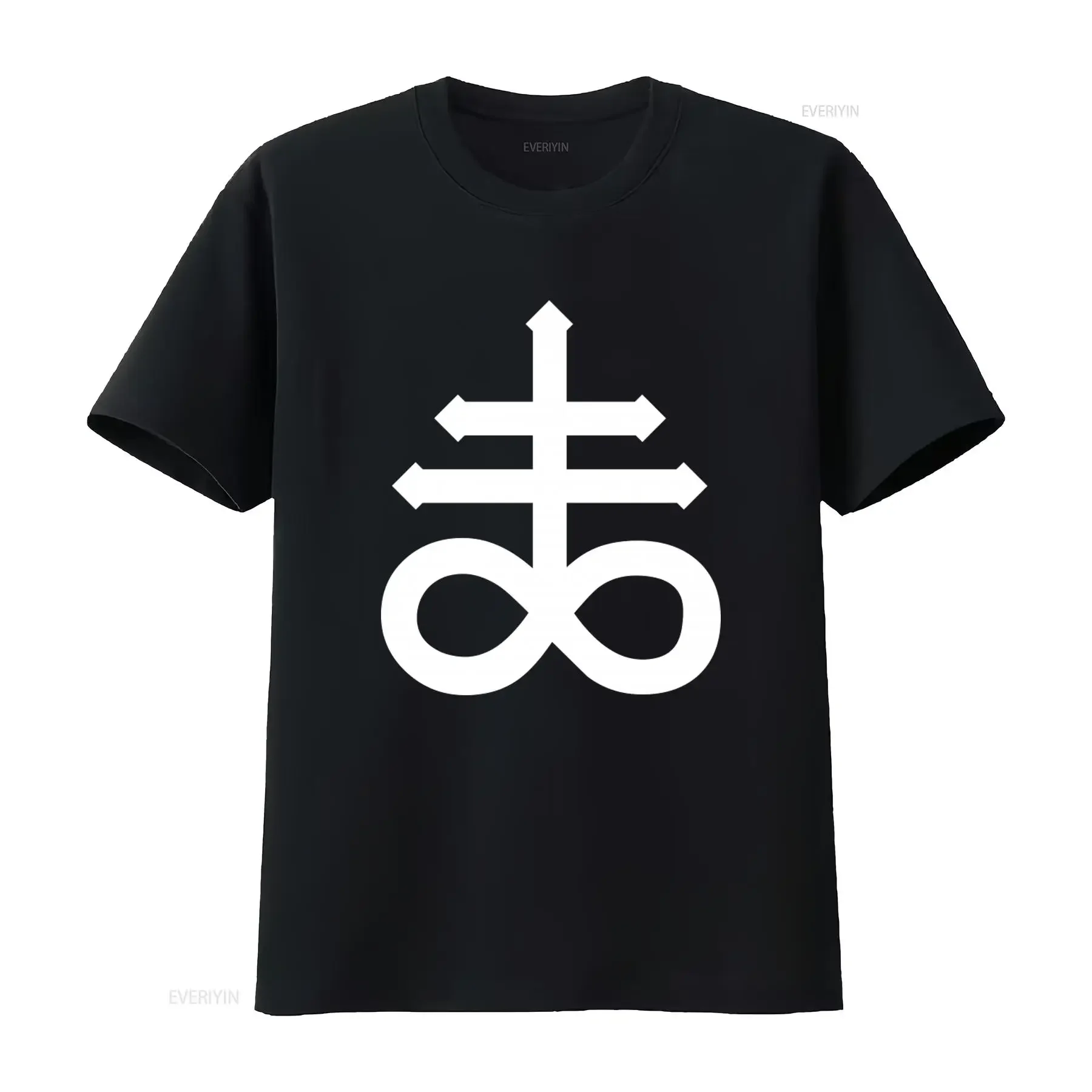 Mens Leviathan Cross T Shirt Satans Devil Design Unique and Edgy Fashion Statement vintage Washed Unisex Top For Everyday Wear
