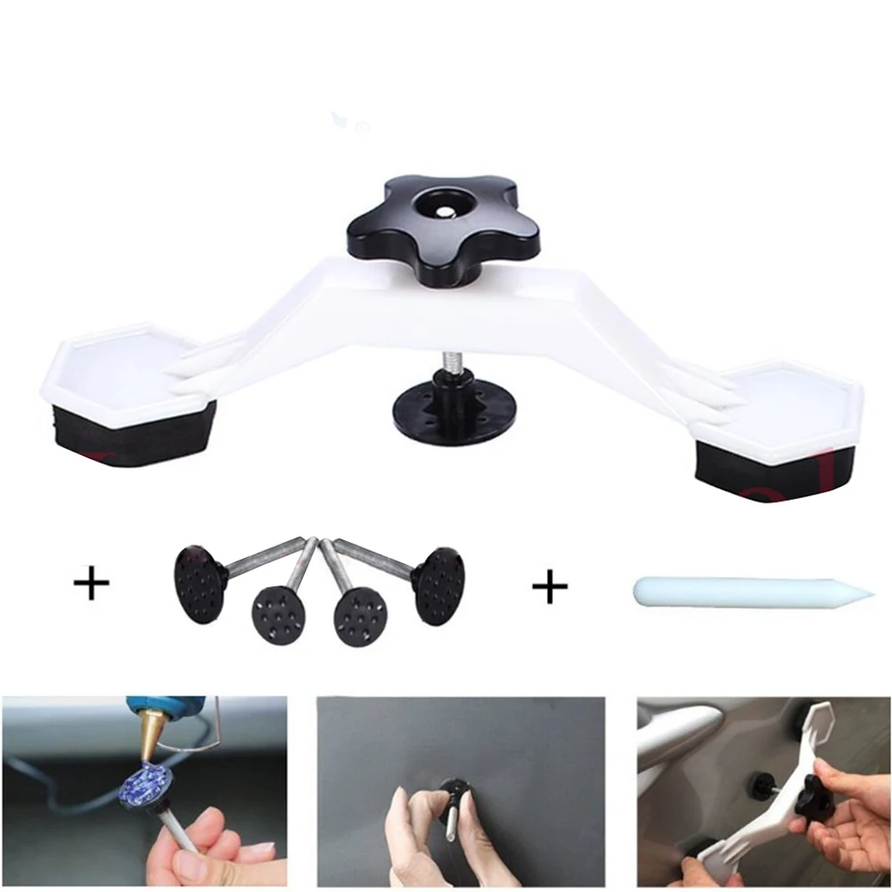 Super Car Tools Body Dent Repair Set Puller Glue Pulling Tabs Toolkit Suction Cup Dent Bridge Puller Kit