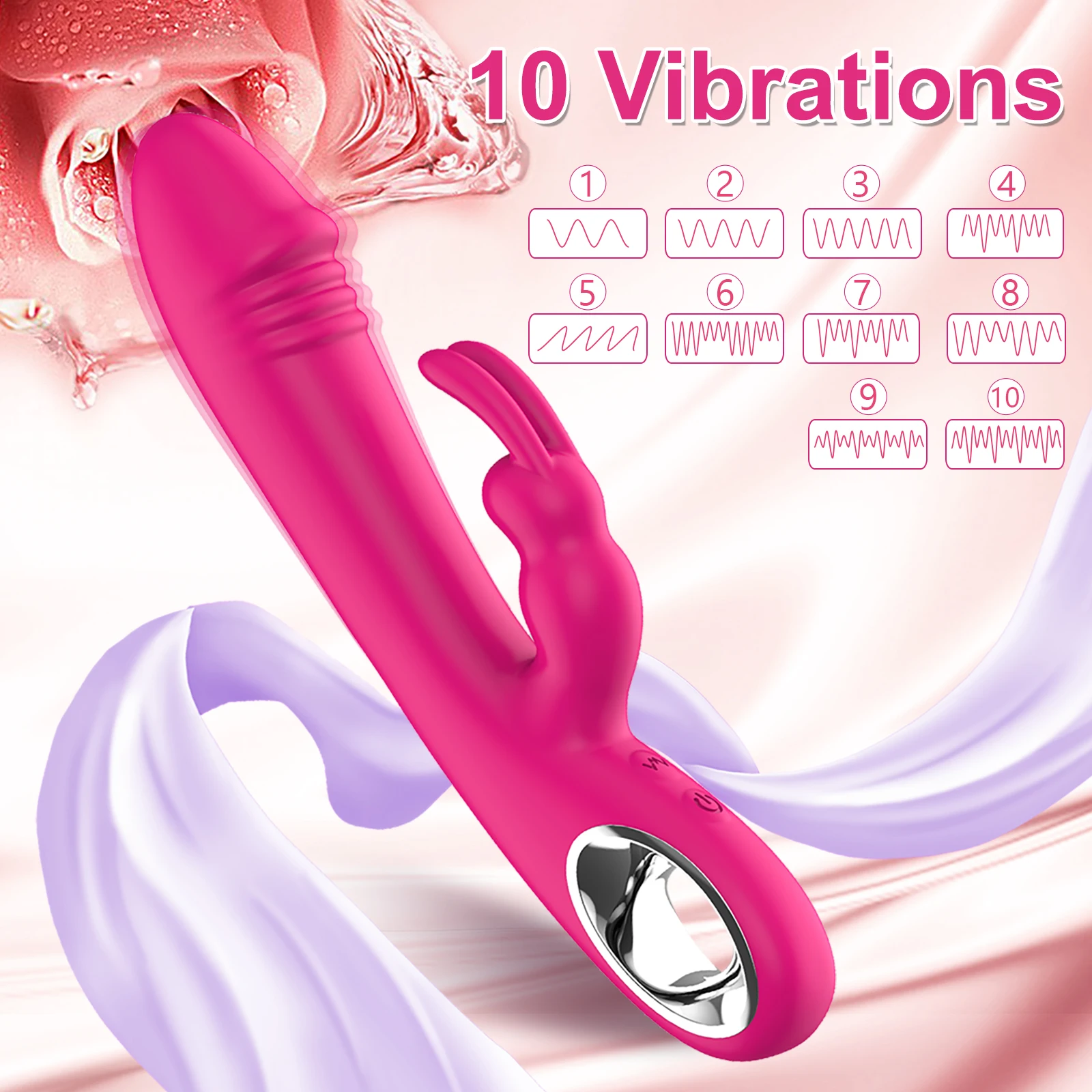 Rabbit Vibrator for Women Vaginal Clit Stimulator Anal Plug Dildo Vibrating Wand Female Masturbation Massager Sex Toys for Adult