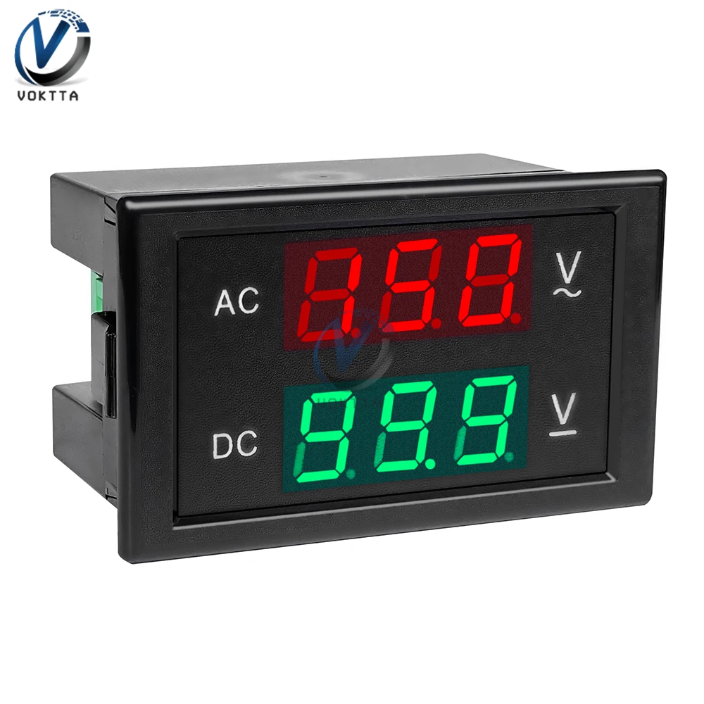 AC 80-150V DC 0-99.9V Dual Display Voltage Current Meter Panel AC DC LED Digital Voltmeter Ammeter Voltage Tester for Car Boat