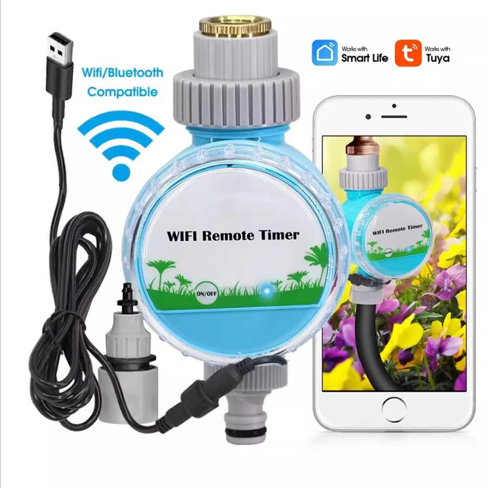 WiFi Wireless Garden Water Timer Smart Phone Remote Controller Home Greenhouse Outdoor Irrigation Automatic Kit Built-in Gateway