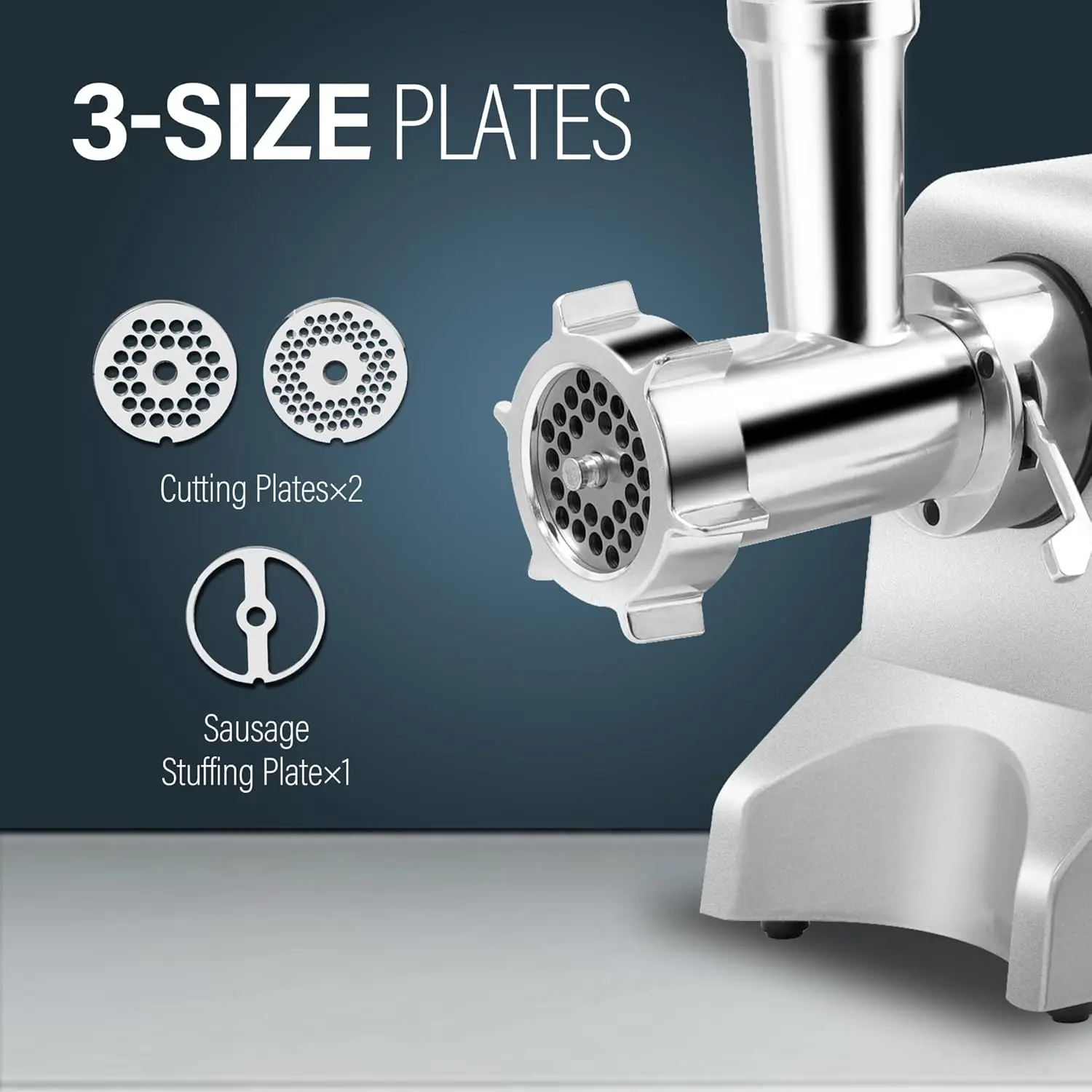 Electric Meat Grinder, 575 Watt Aluminum Housing, Heavy Duty Meat Mincer, Sausage Stuffer Maker, Ideal for Regular Use