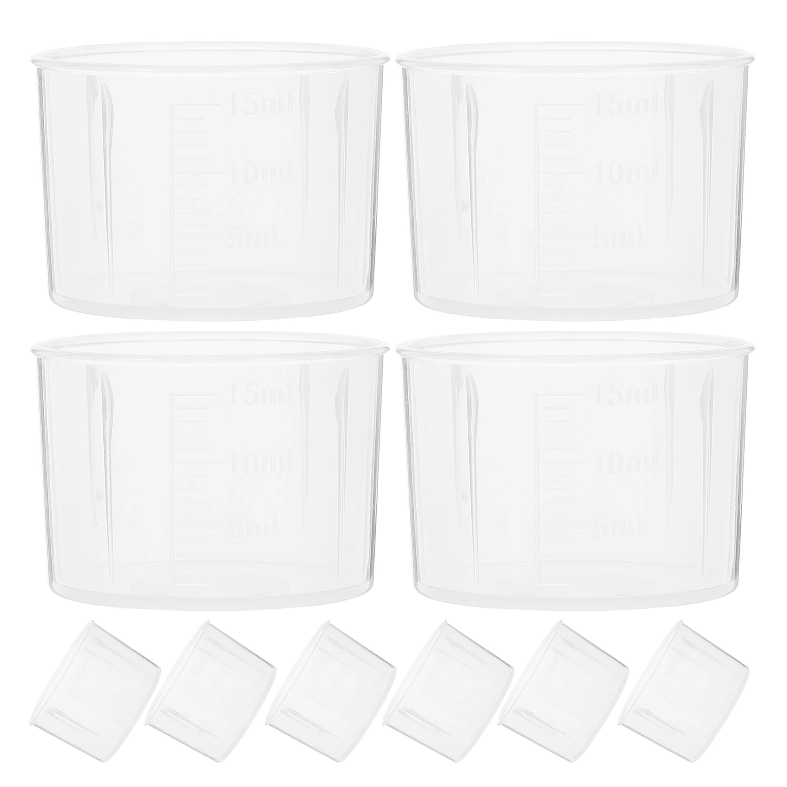 

15ml High Transparency PP Measuring Cups Reusable Plastic Graduated Beakers Medicine Containers Lab Bottles Small Mixers
